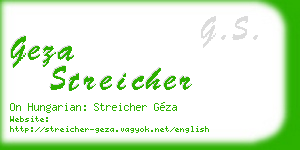 geza streicher business card